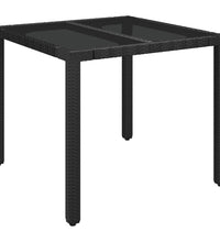 5-tlg. Garten-Essgruppe mit Kissen Schwarz Poly Rattan