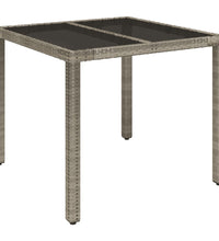 5-tlg. Garten-Essgruppe mit Kissen Grau Poly Rattan