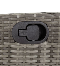 5-tlg. Garten-Essgruppe mit Kissen Grau Poly Rattan