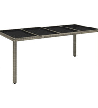 7-tlg. Garten-Essgruppe mit Kissen Grau Poly Rattan