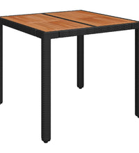 5-tlg. Garten-Essgruppe mit Kissen Schwarz Poly Rattan