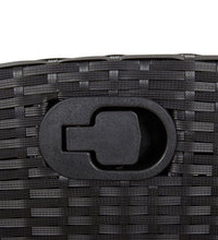 5-tlg. Garten-Essgruppe mit Kissen Schwarz Poly Rattan