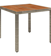 3-tlg. Garten-Essgruppe mit Kissen Grau Poly Rattan