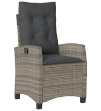 3-tlg. Garten-Essgruppe mit Kissen Grau Poly Rattan