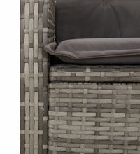 5-tlg. Garten-Essgruppe mit Kissen Grau Poly Rattan