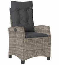 7-tlg. Garten-Essgruppe mit Kissen Grau Poly Rattan