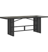 7-tlg. Garten-Essgruppe mit Kissen Schwarz Poly Rattan