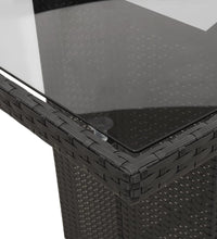 7-tlg. Garten-Essgruppe mit Kissen Schwarz Poly Rattan