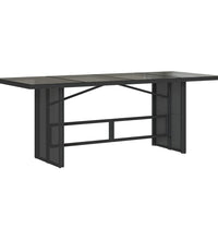 7-tlg. Garten-Essgruppe mit Kissen Schwarz Poly Rattan