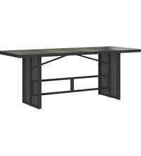 9-tlg. Garten-Essgruppe mit Kissen Schwarz Poly Rattan