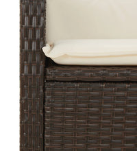 7-tlg. Garten-Essgruppe mit Kissen Braun Poly Rattan