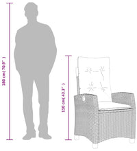 7-tlg. Garten-Essgruppe mit Kissen Braun Poly Rattan