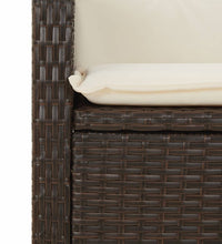 9-tlg. Garten-Essgruppe mit Kissen Braun Poly Rattan