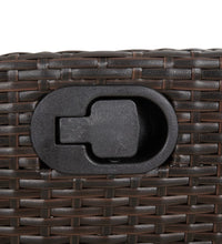 9-tlg. Garten-Essgruppe mit Kissen Braun Poly Rattan