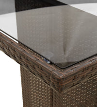 9-tlg. Garten-Essgruppe mit Kissen Braun Poly Rattan