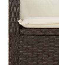9-tlg. Garten-Essgruppe mit Kissen Braun Poly Rattan