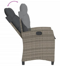 7-tlg. Garten-Essgruppe mit Kissen Grau Poly Rattan