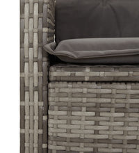 7-tlg. Garten-Essgruppe mit Kissen Grau Poly Rattan