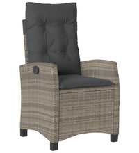 9-tlg. Garten-Essgruppe mit Kissen Grau Poly Rattan