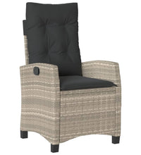 7-tlg. Garten-Essgruppe mit Kissen Hellgrau Poly Rattan