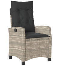 9-tlg. Garten-Essgruppe mit Kissen Hellgrau Poly Rattan