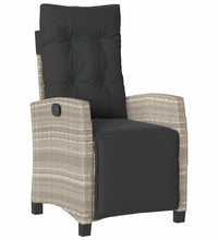 9-tlg. Garten-Essgruppe mit Kissen Hellgrau Poly Rattan