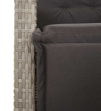 9-tlg. Garten-Essgruppe mit Kissen Hellgrau Poly Rattan