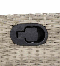 9-tlg. Garten-Essgruppe mit Kissen Hellgrau Poly Rattan