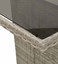 9-tlg. Garten-Essgruppe mit Kissen Hellgrau Poly Rattan