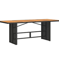 7-tlg. Garten-Essgruppe mit Kissen Schwarz Poly Rattan