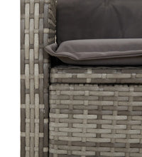 9-tlg. Garten-Essgruppe mit Kissen Grau Poly Rattan