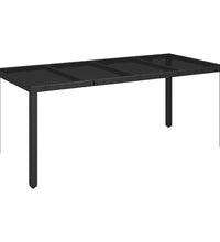 9-tlg. Garten-Essgruppe mit Kissen Schwarz Poly Rattan