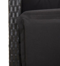 5-tlg. Garten-Essgruppe mit Kissen Schwarz Poly Rattan