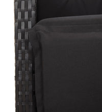 9-tlg. Garten-Essgruppe mit Kissen Schwarz Poly Rattan