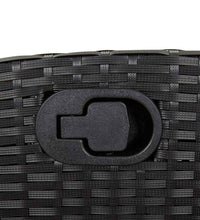 9-tlg. Garten-Essgruppe mit Kissen Schwarz Poly Rattan
