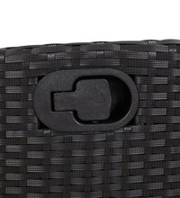 5-tlg. Garten-Essgruppe mit Kissen Schwarz Poly Rattan