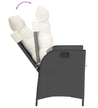 7-tlg. Garten-Essgruppe mit Kissen Schwarz Poly Rattan