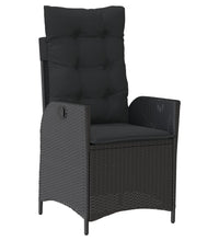 5-tlg. Garten-Essgruppe mit Kissen Schwarz Poly Rattan