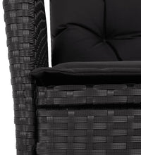 5-tlg. Garten-Essgruppe mit Kissen Schwarz Poly Rattan