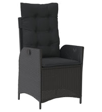 7-tlg. Garten-Essgruppe mit Kissen Schwarz Poly Rattan