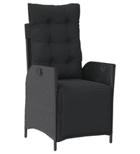 7-tlg. Garten-Essgruppe mit Kissen Schwarz Poly Rattan