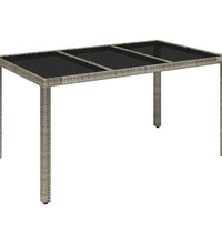 7-tlg. Garten-Essgruppe mit Kissen Grau Poly Rattan