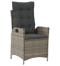 7-tlg. Garten-Essgruppe mit Kissen Grau Poly Rattan