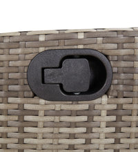 7-tlg. Garten-Essgruppe mit Kissen Grau Poly Rattan