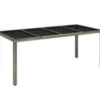 9-tlg. Garten-Essgruppe mit Kissen Grau Poly Rattan