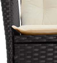5-tlg. Garten-Essgruppe mit Kissen Schwarz Poly Rattan