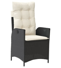 5-tlg. Garten-Essgruppe mit Kissen Schwarz Poly Rattan