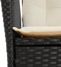 5-tlg. Garten-Essgruppe mit Kissen Schwarz Poly Rattan