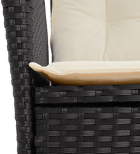 7-tlg. Garten-Essgruppe mit Kissen Schwarz Poly Rattan
