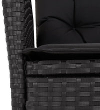 7-tlg. Garten-Essgruppe mit Kissen Schwarz Poly Rattan